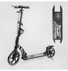 Самокат двоколісний ""Best Scooter"" 24215-B (2) ФАРА, переднє колесо PU 230 мм, заднє колесо 200мм, 2 амортизатори, дискове гальмо, затискач керма