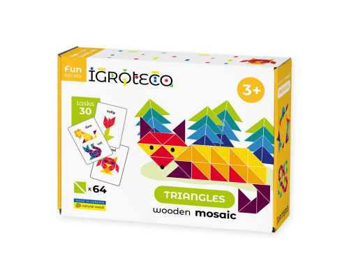 Дерев'яна трикутна мозаїка 64 дет