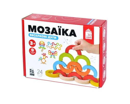 Дерев'яна мозаїка "Веселкові дуги" 24 ел.