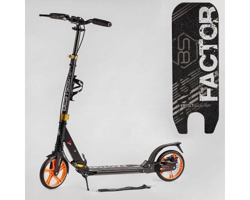 Самокат алюмінієвий Best Scooter BS-98033 (4) ""Factor"", ручне дискове гальмо, діаметр PU коліс - 200мм, 2 амортизатори, підсклянник, в коробці