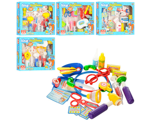 Лікар M 0462 U/R 5 видів, шприц, ножиці, інструменти, ліки, кор., 36,5-25,5-5,5 см.