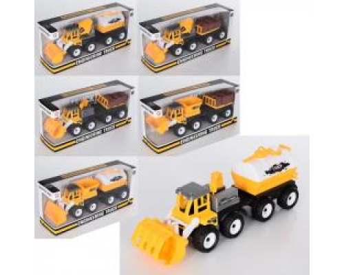 Будтехніка 9943-3-4 інерц., з причепом, рухомі деталі, 6 видів, кор., 30,5-13-8,5 см.