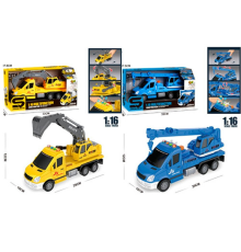 Будтехніка JS133-JS135A інерц., 1:16, муз., світло, бат., 2 види, кор., 33-17,5-13 см.