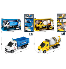 Машина JS131A-JS132 інерц., будтехніка, 1:16, 2 види, муз., світло, бат., кор., 33-17,5-13 см.