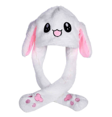 Шапка з вушками, що світяться "Зайчик" білий
