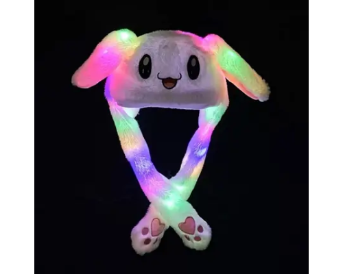 Шапка з вушками, що світяться "Зайчик" рожевий