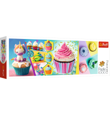 Пазли - (1000 елм. Панорама) - "Красиві кексики" / Trefl