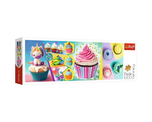 Пазли - (1000 елм. Панорама) - "Красиві кексики" / Trefl