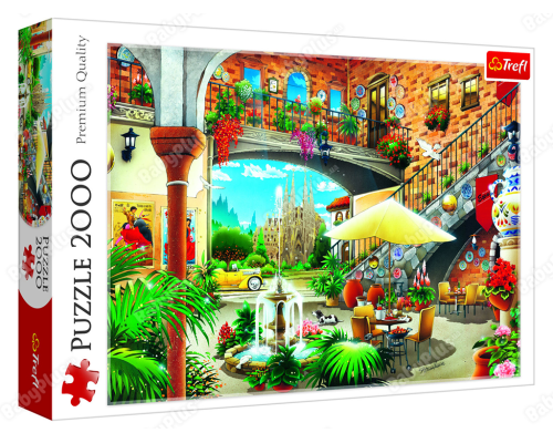 Пазли - (2000 елм.) - "Вид на Барселону" / Trefl