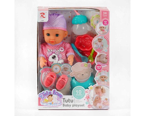 Пупс 9563 (24) ""Tutu Baby playset"", музичний чіп, характерні звуки та фрази, заплющує очі, аксесуари, в коробці