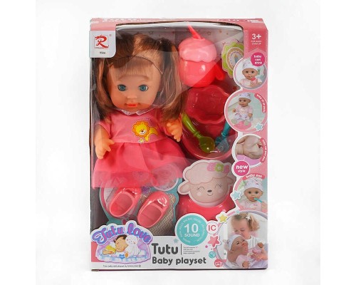 Пупс 9566 (24) ""Tutu Baby playset"", музичний чіп, характерні звуки та фрази, заплющує очі, аксесуари, в коробці