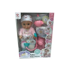 Пупс 9560 (24) ""Tutu Baby playset"", музичний чіп, характерні звуки та фрази, заплющує очі, аксесуари, в коробці