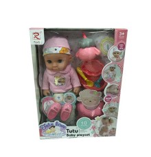 Пупс 9567 (24) ""Tutu Baby playset"", музичний чіп, характерні звуки та фрази, заплющує очі, аксесуари, в коробці