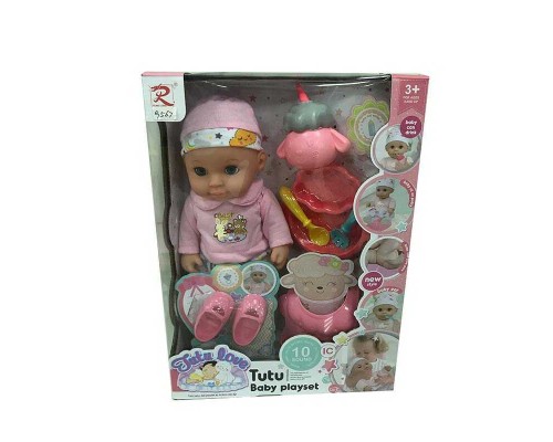 Пупс 9567 (24) ""Tutu Baby playset"", музичний чіп, характерні звуки та фрази, заплющує очі, аксесуари, в коробці