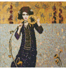 Набір з алмазною мозаїкою "Дівчина з соняшником" 40х40см