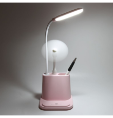 Портативна настільна LED лампа c Power Bank DESK LAMP 1200Mah рожевий