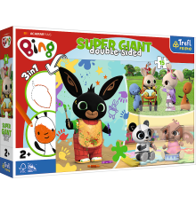 Пазли + розмальовка - (15 елм.SUPER GIANT) - "Веселий день" / Друзі з дитинства /Trefl