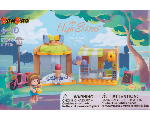 Конструктор "Центральна вулиця" (108 елм.) Будиночок з морозивом / Banbao