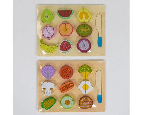 Дерев'яна гра Продукти на липучках С 39457 (60) 2 види