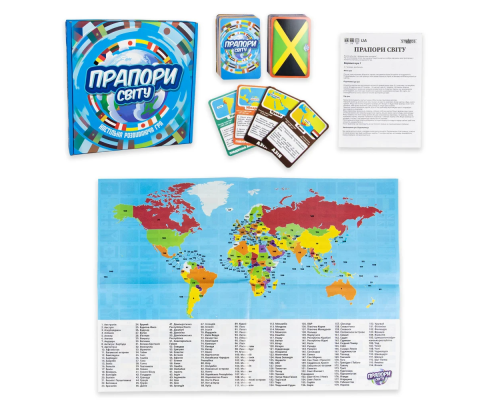 Настільна гра Прапори світу Strateg навчальна українською мовою (648)
