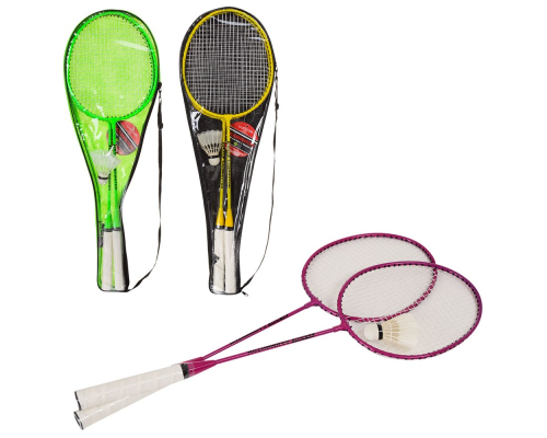 Бадмінтон залізний MS 0774-2 ракетки 2 шт., волан, неон, 3 кольори, чохол, 67-21-3 см.