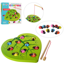 Дерев'яна іграшка Риболовля MD 2121 магнітна, лист/божі корівки, кор., 23-23-4 см.