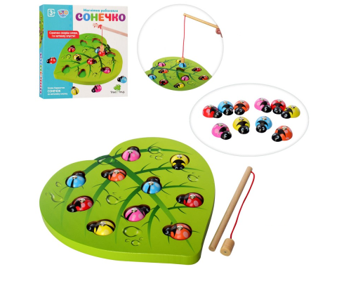 Дерев'яна іграшка Риболовля MD 2121 магнітна, лист/божі корівки, кор., 23-23-4 см.