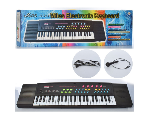Синтезатор 3738 44 клавіші, мікрофон, демо, запис, 2 види, від мережі, кор., 78-24-9 см.