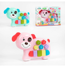 Музична розвиваюча іграшка "Щенятко" 32337 (96) "TK Group", УКРАЇНСЬКЕ ОЗВУЧУВАННЯ, 2 кольори, підсвічування, музичні казки, цифри, мелодії