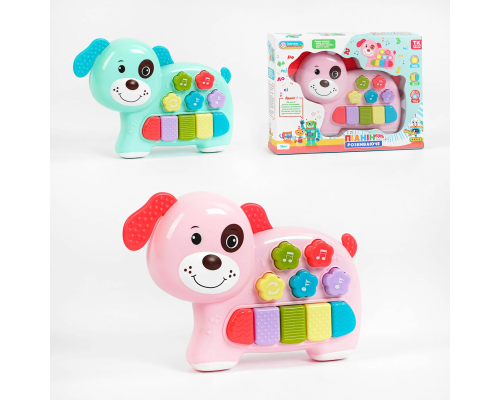 Музична розвиваюча іграшка "Щенятко" 32337 (96) "TK Group", УКРАЇНСЬКЕ ОЗВУЧУВАННЯ, 2 кольори, підсвічування, музичні казки, цифри, мелодії