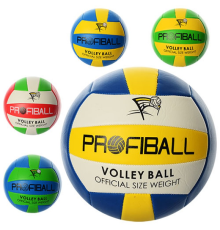 М'яч волейбольний EV 3159 PROFIBALL офіц. розмір, 2 шари, 18 панелей, 5 кольорів, 260-280 г