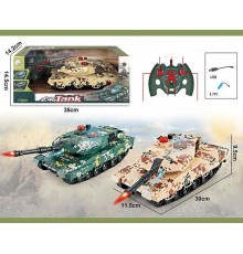 Танк на радіокеруванні JT 643 (36/2) 2 кольори, підсвічування, звук, рухома башта, акум.3,7 V, пульт 2,4 Ghz, в коробці