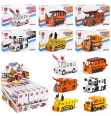 Конструктор 92308 транспорт-тварини, від 68 до 87 дет., 6 шт. ( 6 видів), в диспл., 29-24-14,5 см.