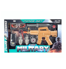 Набір зі зброєю 2312 трещітка, автомат, ніж, рація, окуляри, годинник, кор., 50-29-3,5 см.