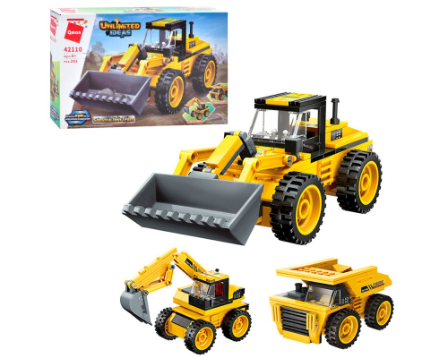 Конструктор Qman 42110 будтехніка, 3в1, 203 дет., кор., 31,5-19-5 см.