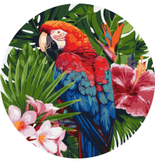 Набір для розпису по номерах. "Яскравий папуга" d39см