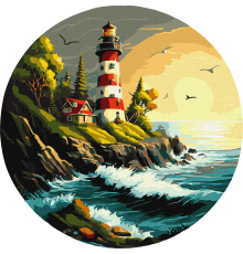 Набір для розпису по номерах. "Маяк на узбережжі" d39см