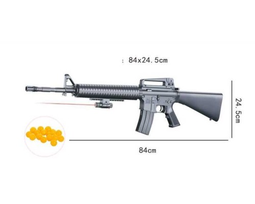 Автомат M 42-1 (36/2) на пульках, глушник, лазерний приціл, стріляє пульками 6 мм, запобіжник, у пакеті