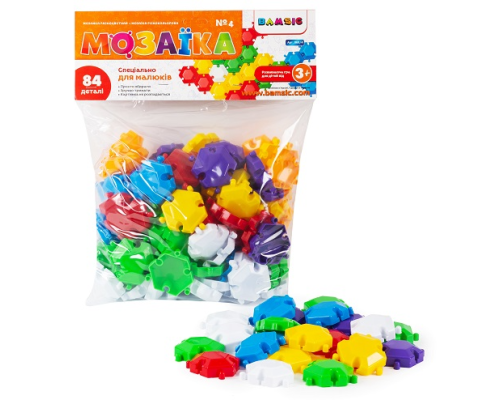 Набір дитячий «Мозаїка різнокольорова №4» арт. 069/4 (84  деталі) діам мозаїкi 50 мм Бамсик