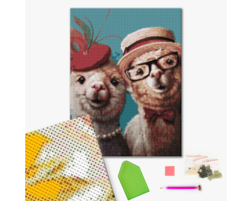 Алмазна мозаїка: Милі Лами ©Lucia Heffernan 40х50