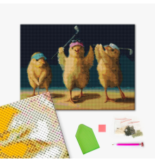 Алмазна мозаїка: Курчата гольфісти ©Lucia Heffernan 40х50