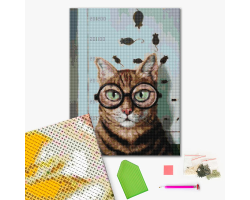 Алмазна мозаїка: Перевірка зору котика ©Lucia Heffernan 40х50