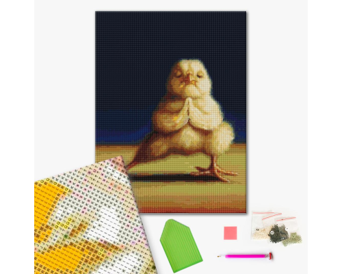 Алмазна мозаїка: Йога курча ©Lucia Heffernan 40х50