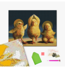 Алмазна мозаїка: Духовні курчата ©Lucia Heffernan 40х50