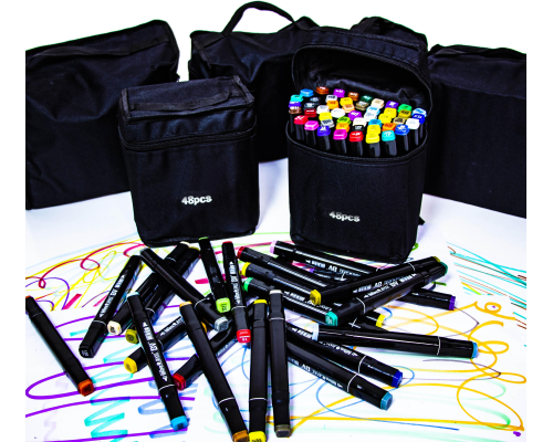 НАБІР ДВОСТОРОННІХ МАРКЕРІВ 48 ШТ