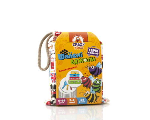 Гра в мішку "Шалені бджоли" (укр)  VT8077-15 (12)  "Vladi Toys", 54 фішки
