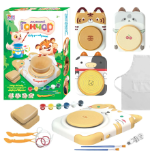 Маленький гончар 35240 (12) "4FUN Game Club", 4 види, USB-кабель, автоматичний гончарний круг, глина, фарби, пензлики, інструменти, в коробці, ВИДА