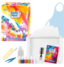 Ебру арт 62742 (12) "4FUN Game Club", 6 пігментів, концентрат 50 мл, акварельний папір, інструменти, у коробці