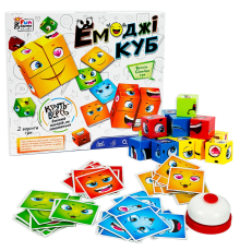 Емоджі куб 68831 (16/2) "4FUN Game Club", 48 карток, дзвінок, кубики, в коробці