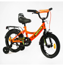 Велосипед 14" дюймів 2-х колісний "CORSO" MAXIS CL-14703 (1) ручне гальмо, дзвіночок, сидіння з ручкою, додаткові колеса, ЗІБРАНИЙ НА 75%, в коробці